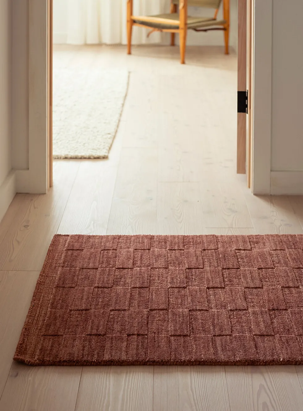 Textured tiles artisanal hallway runner