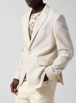 Textured weave striped jacket