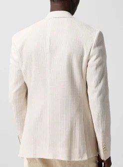 Textured weave striped jacket