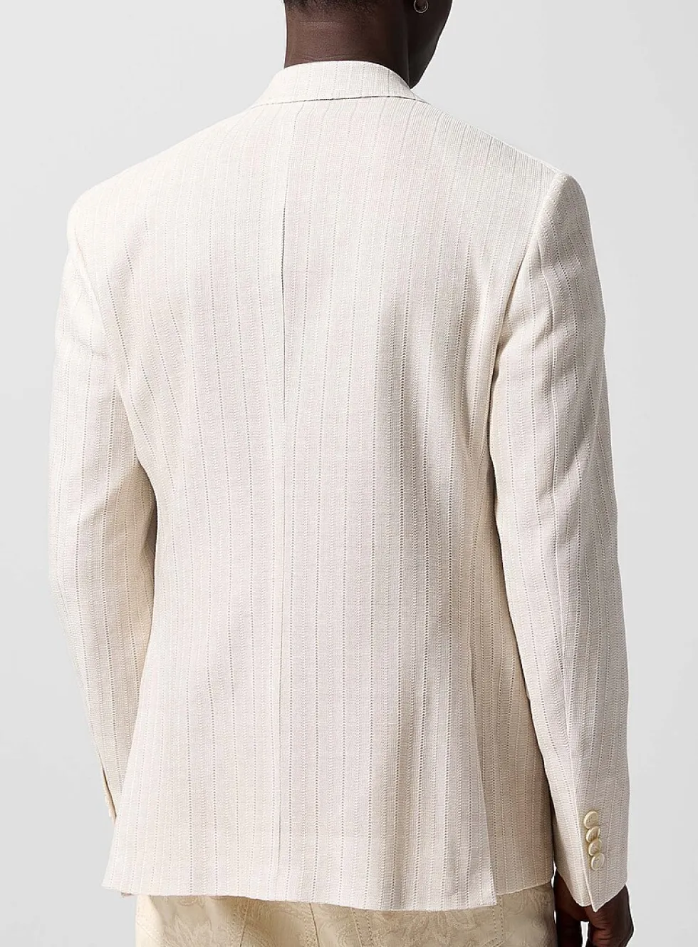 Textured weave striped jacket