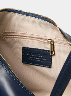 Textured-leather rounded hobo bag