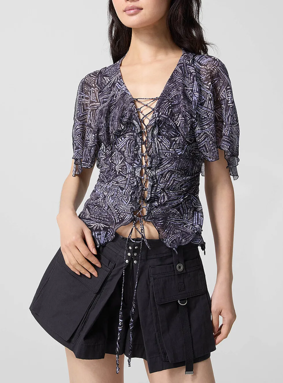 Thanais pure silk laced blouse