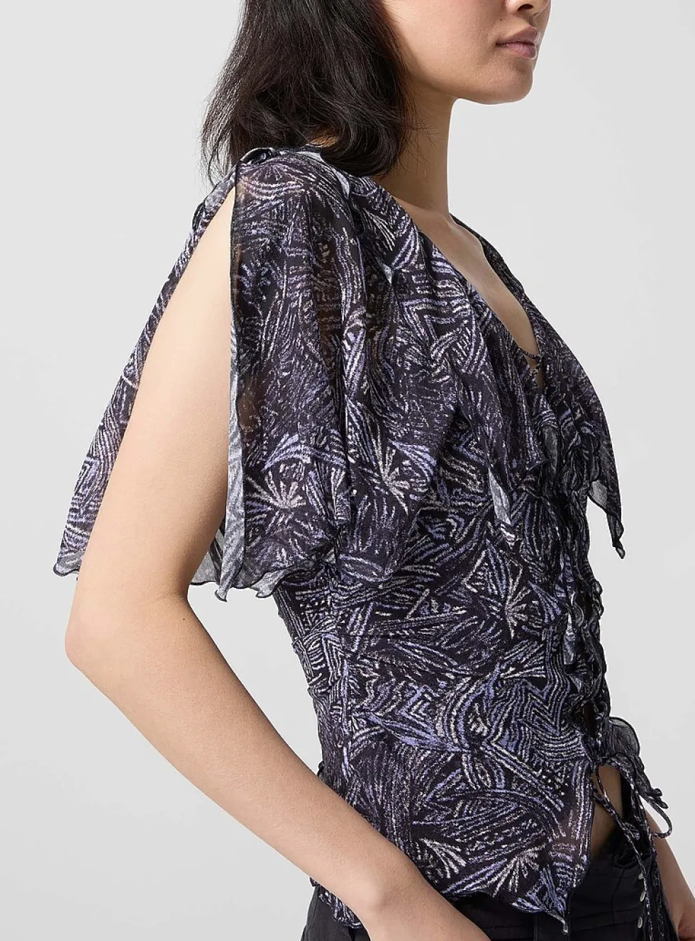 Thanais pure silk laced blouse