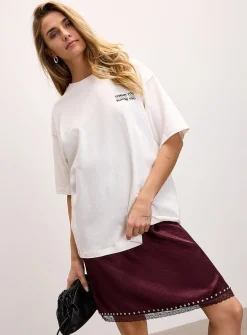 Thank You loose cat print T-shirt