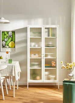 The Collector glass door standing metallic cabinet
