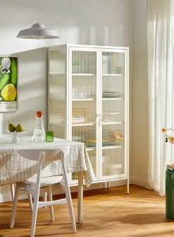 The Collector glass door standing metallic cabinet