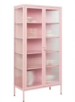 The Collector glass door standing metallic cabinet
