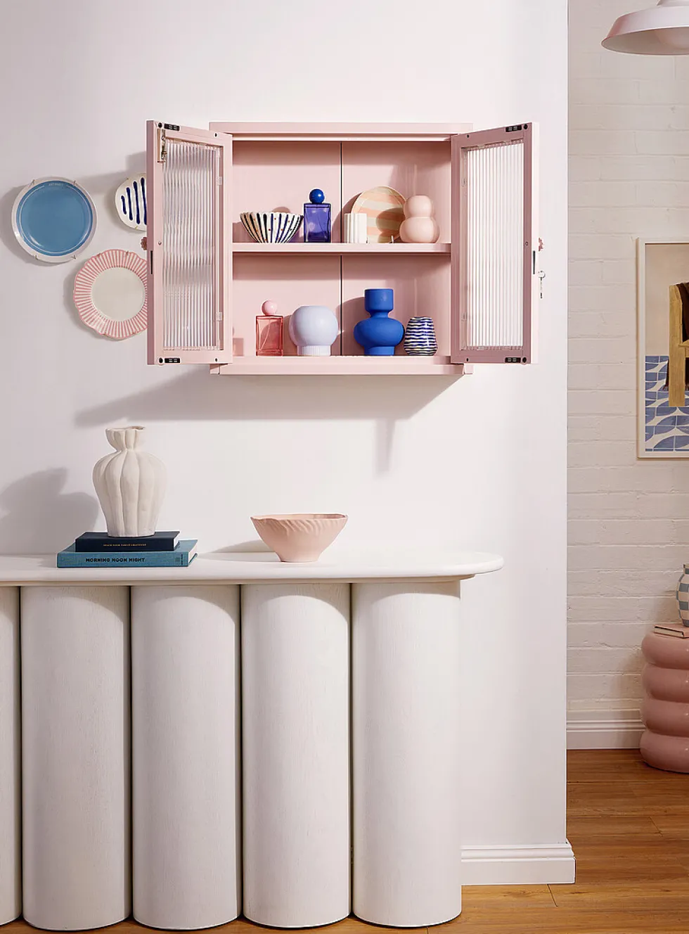 The Kit glass door metallic wall cabinet