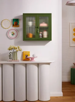 The Kit glass door metallic wall cabinet