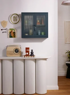 The Kit glass door metallic wall cabinet