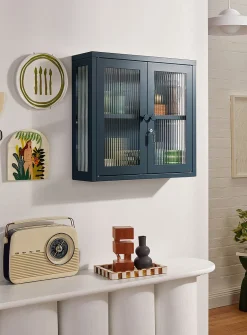The Kit glass door metallic wall cabinet