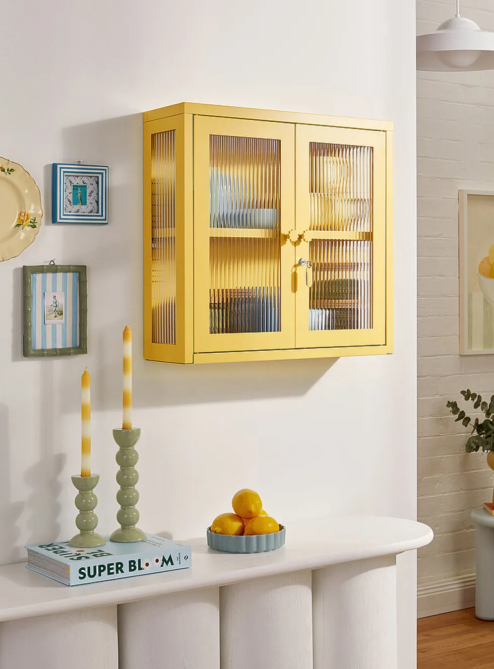 The Kit glass door metallic wall cabinet