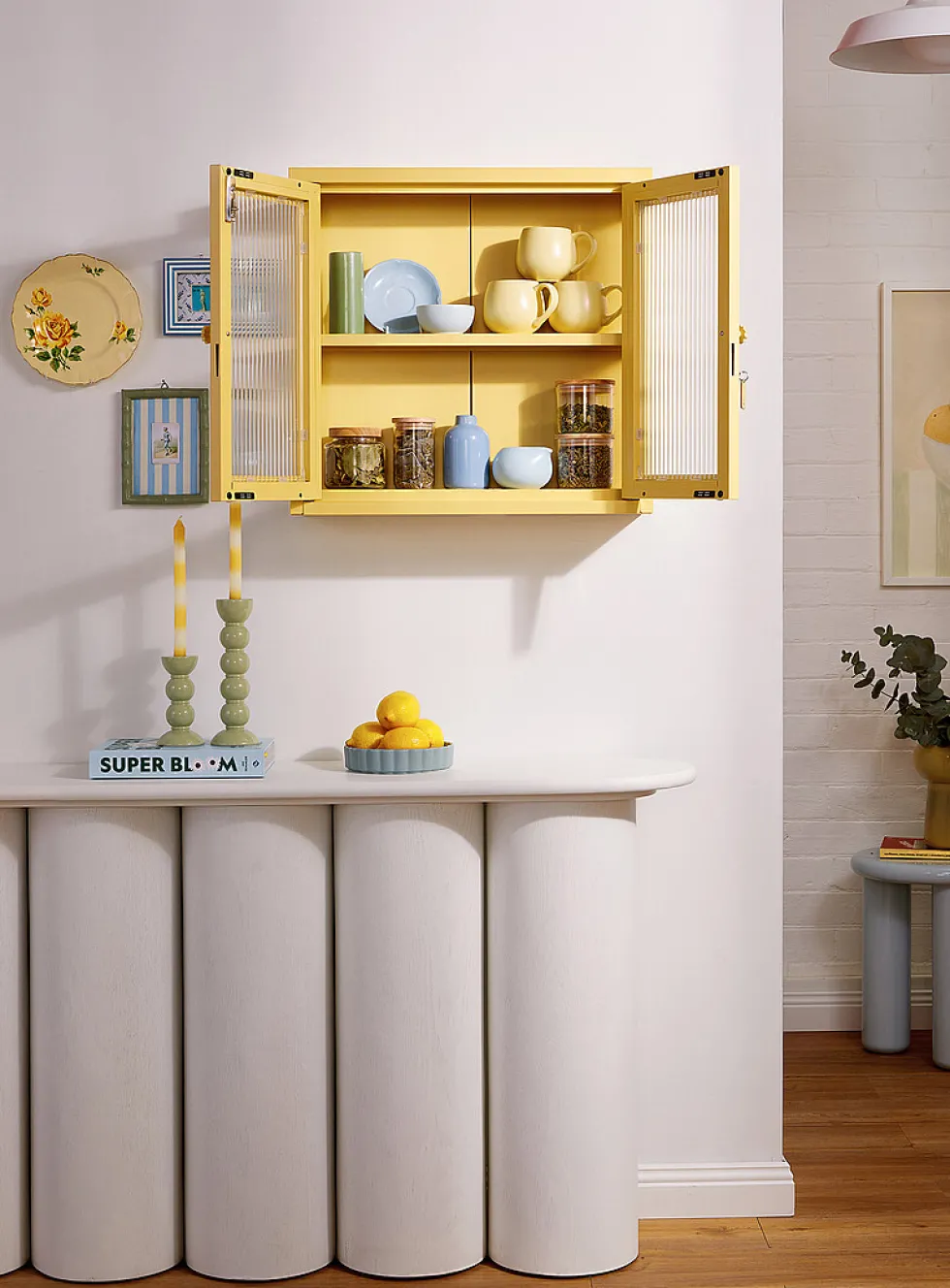The Kit glass door metallic wall cabinet