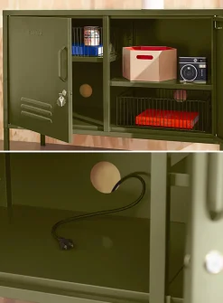 The Lowdown metallic storage cabinet