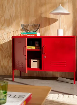 The Lowdown metallic storage cabinet