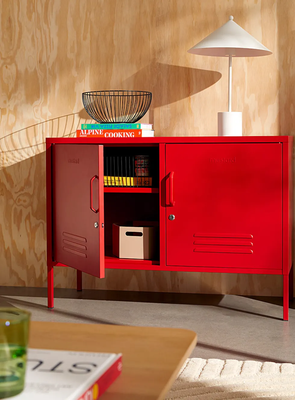 The Lowdown metallic storage cabinet