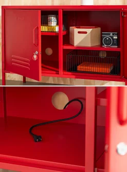 The Lowdown metallic storage cabinet