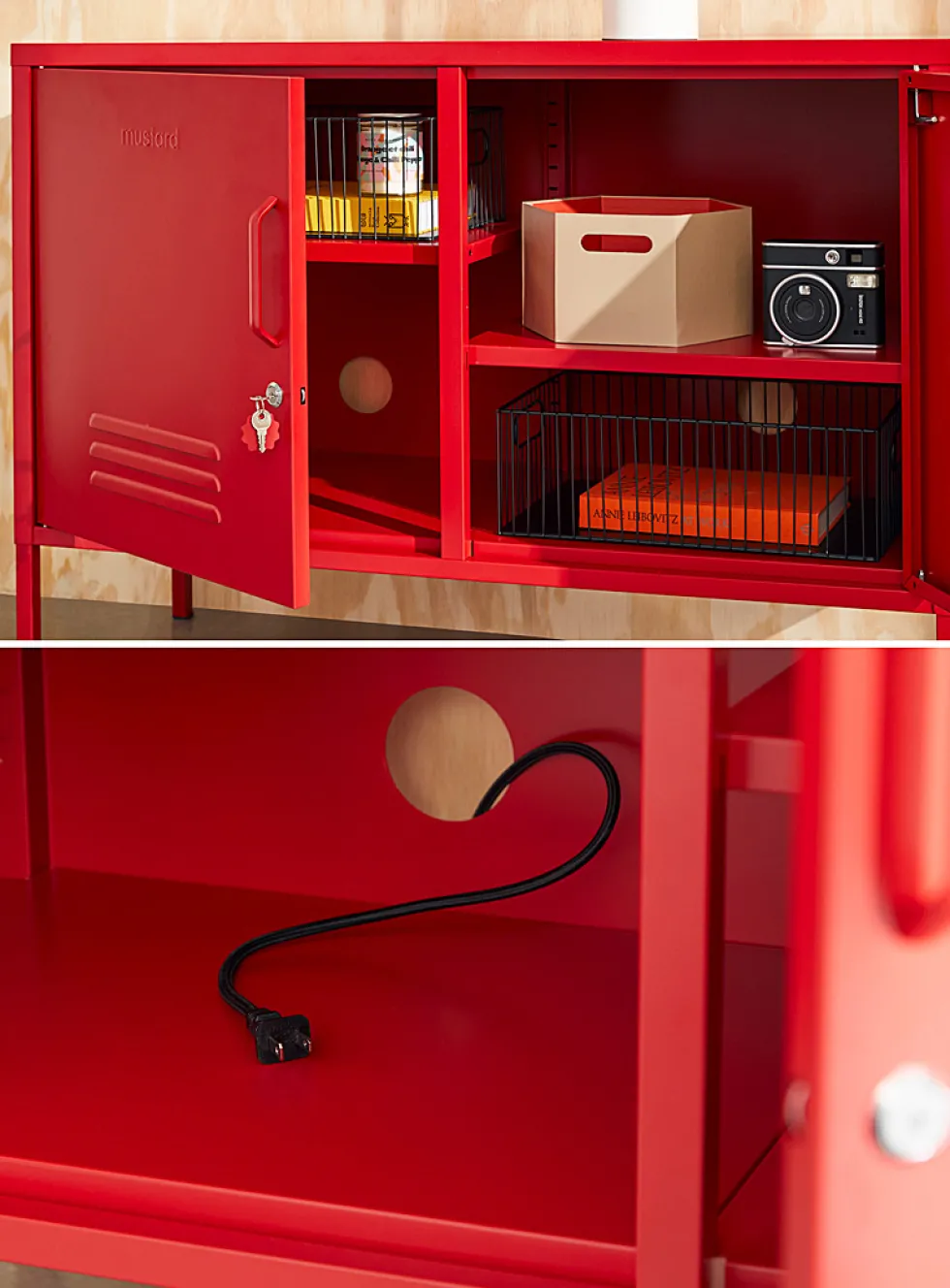 The Lowdown metallic storage cabinet