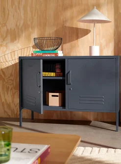 The Lowdown metallic storage cabinet