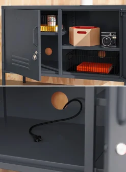 The Lowdown metallic storage cabinet