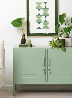 The Lowdown metallic storage cabinet