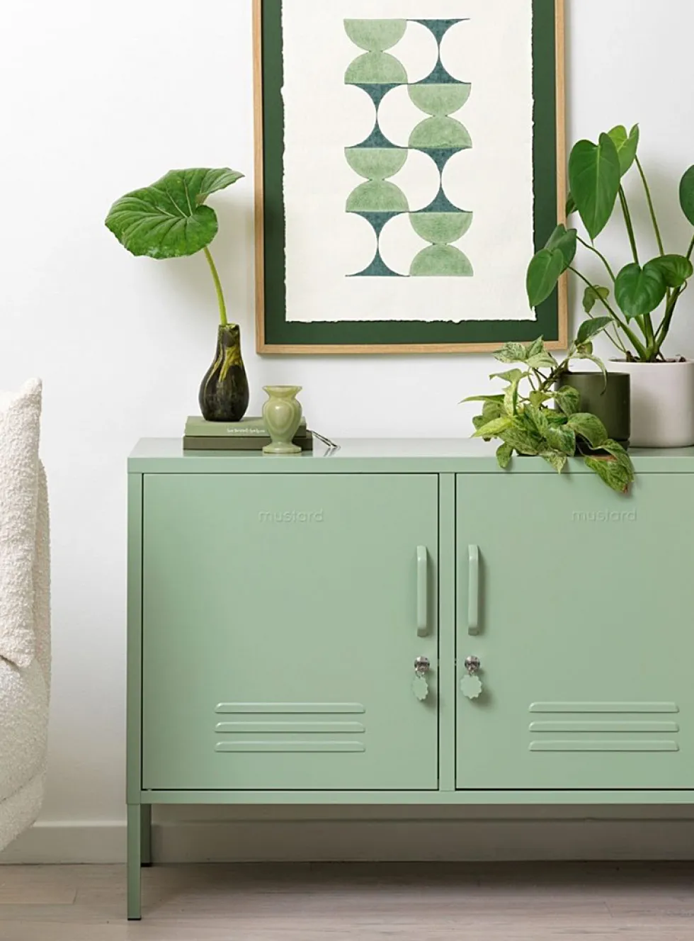 The Lowdown metallic storage cabinet