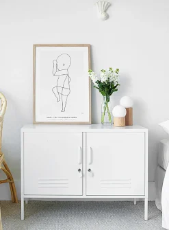 The Lowdown metallic storage cabinet