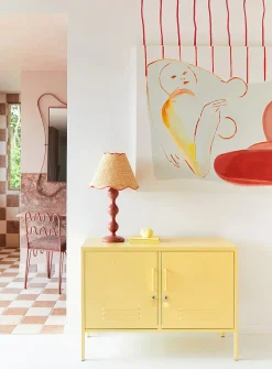 The Lowdown metallic storage cabinet