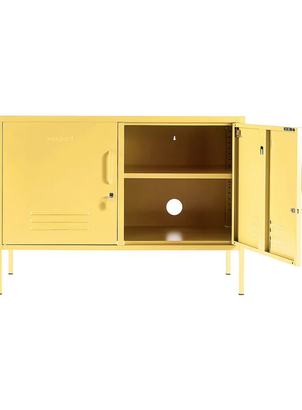 The Lowdown metallic storage cabinet