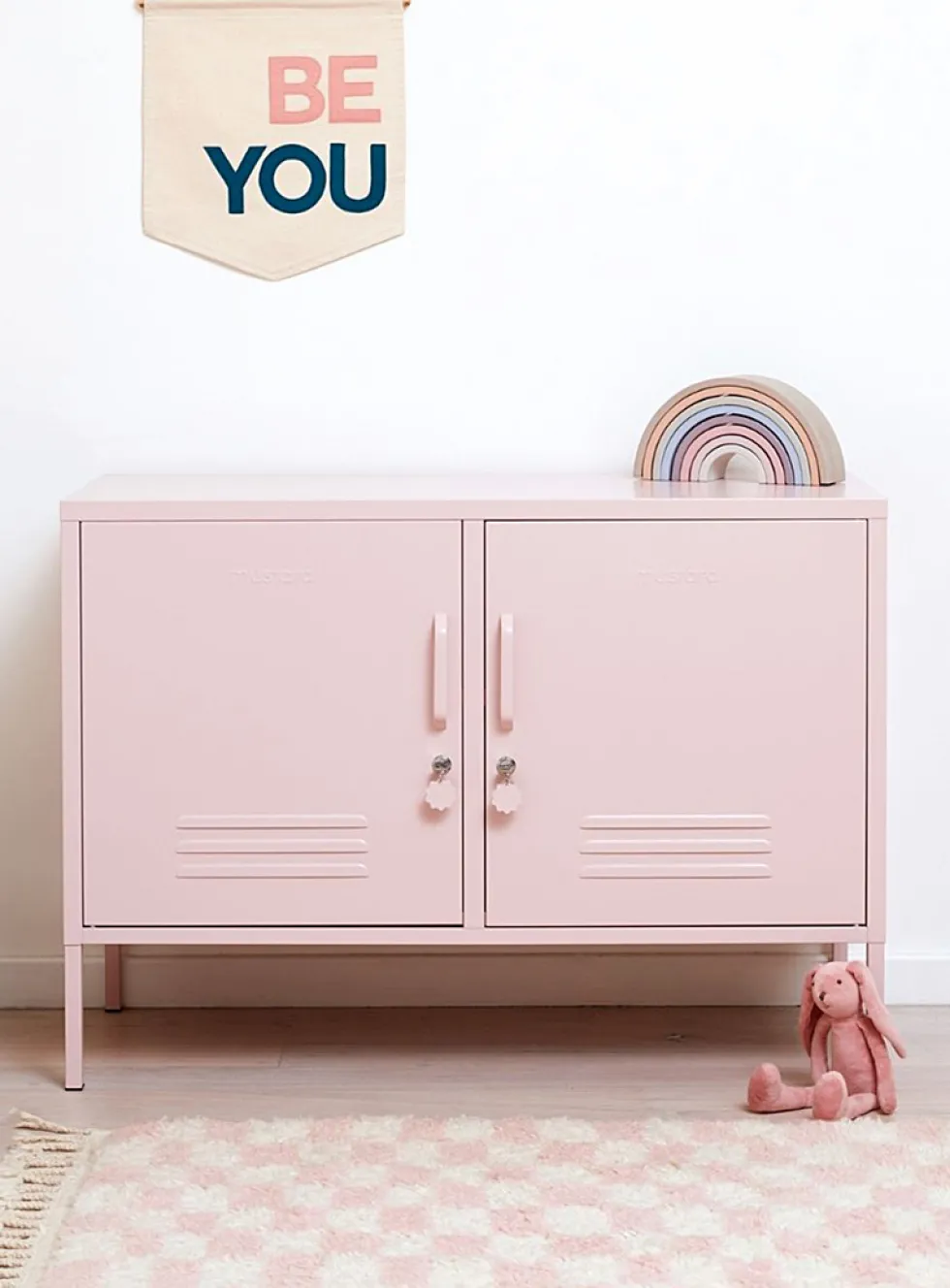 The Lowdown metallic storage cabinet
