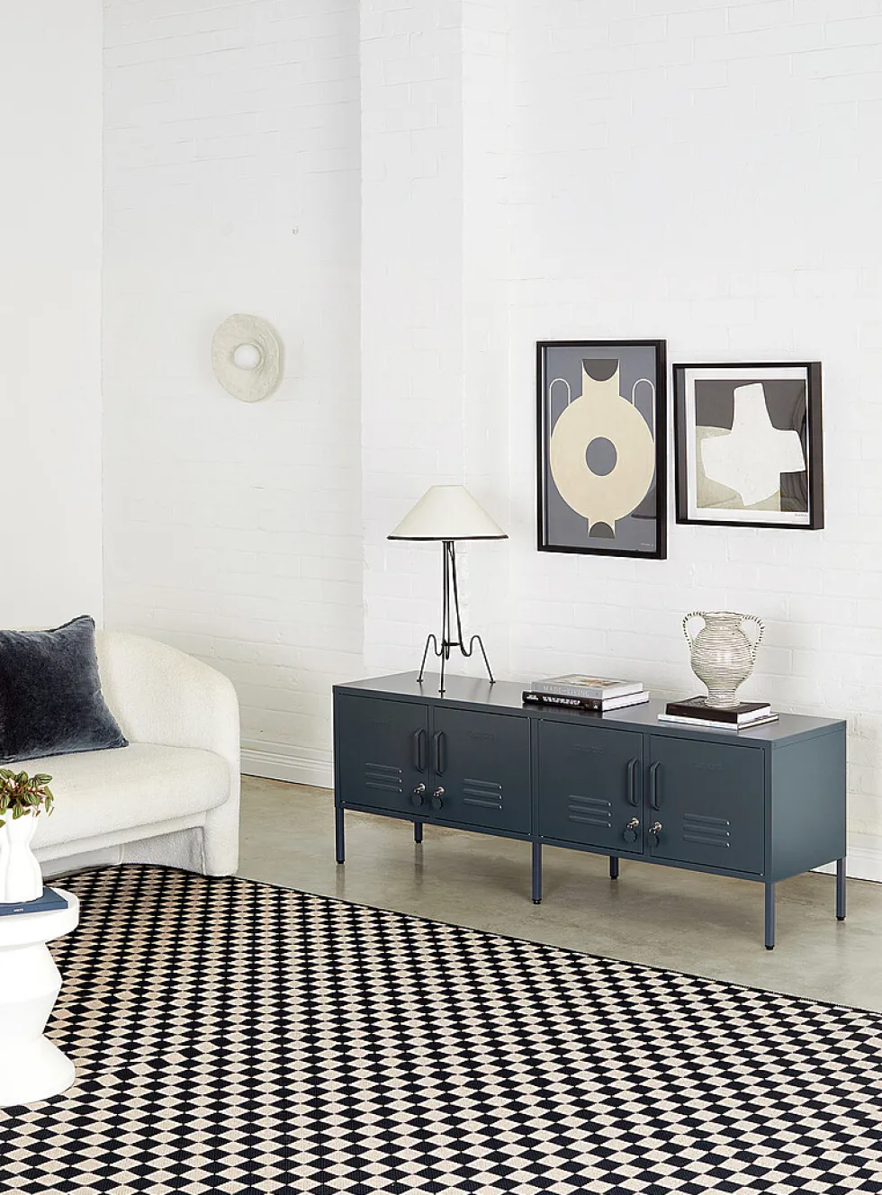 The Standard storage units metallic TV unit
