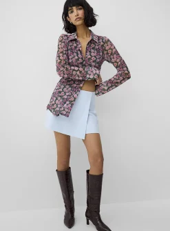 Thick crepe wrap skort