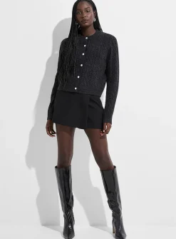 Thick crepe wrap skort