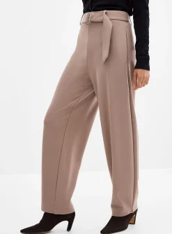 Thick jersey belted barrel pant