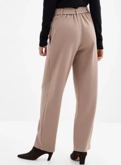 Thick jersey belted barrel pant