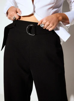 Thick jersey belted barrel pant