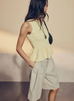 Thick jersey peplum waist cami