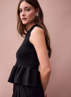Thick jersey peplum waist cami