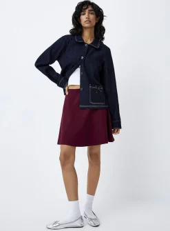 Thick jersey skater miniskirt