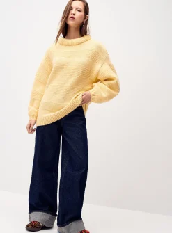 Thick wool-blend knit sweater