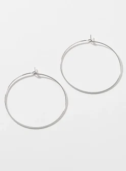 Thin metallic hoop earrings