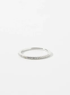 Thin silver crystal ring