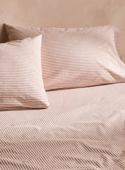 Thin stripe 100% organic cotton pillowcases