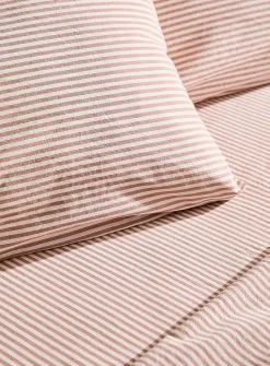 Thin stripe 100% organic cotton pillowcases