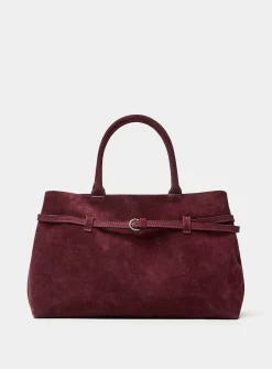 Thin-belt suede bag