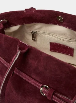 Thin-belt suede bag