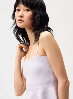 Thin-knit peplum cami