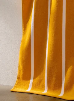 Thin-stripe organic cotton beach towel