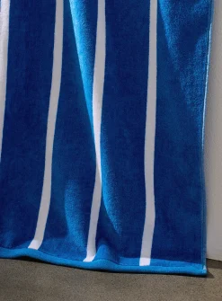 Thin-stripe organic cotton beach towel