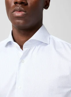 Thin-stripe slim shirt